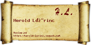 Herold Lőrinc névjegykártya