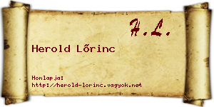 Herold Lőrinc névjegykártya