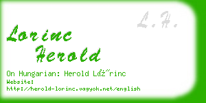 lorinc herold business card